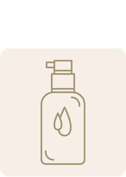 Outline of a serum bottle on a beige background